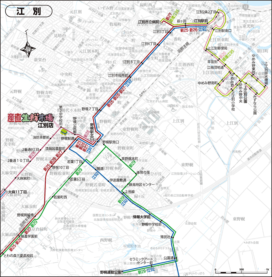 江別方面 時刻表 路線図 一般路線バス 札幌市内及び近郊 Jhb ジェイ アール北海道バス