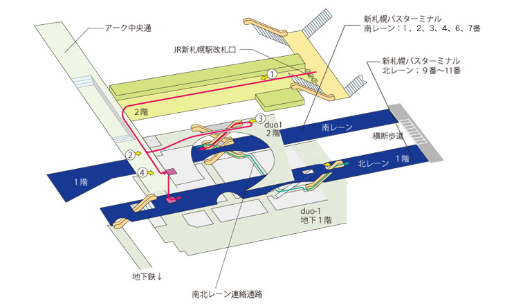 新札幌バスターミナル詳細 時刻表 路線図 のりば案内 Jhb ジェイ アール北海道バス