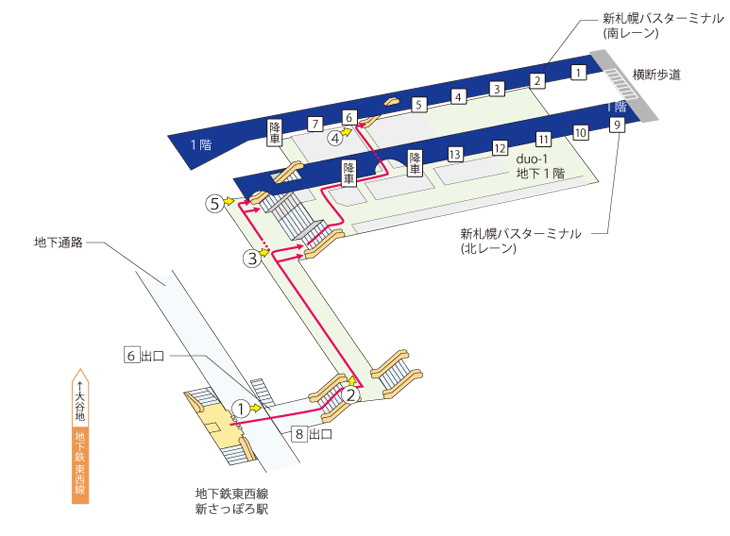 新札幌バスターミナル詳細 時刻表 路線図 のりば案内 Jhb ジェイ アール北海道バス